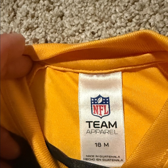 Kids Steelers Raglan Shirt - Black and Yellow - Picture 2 of 2